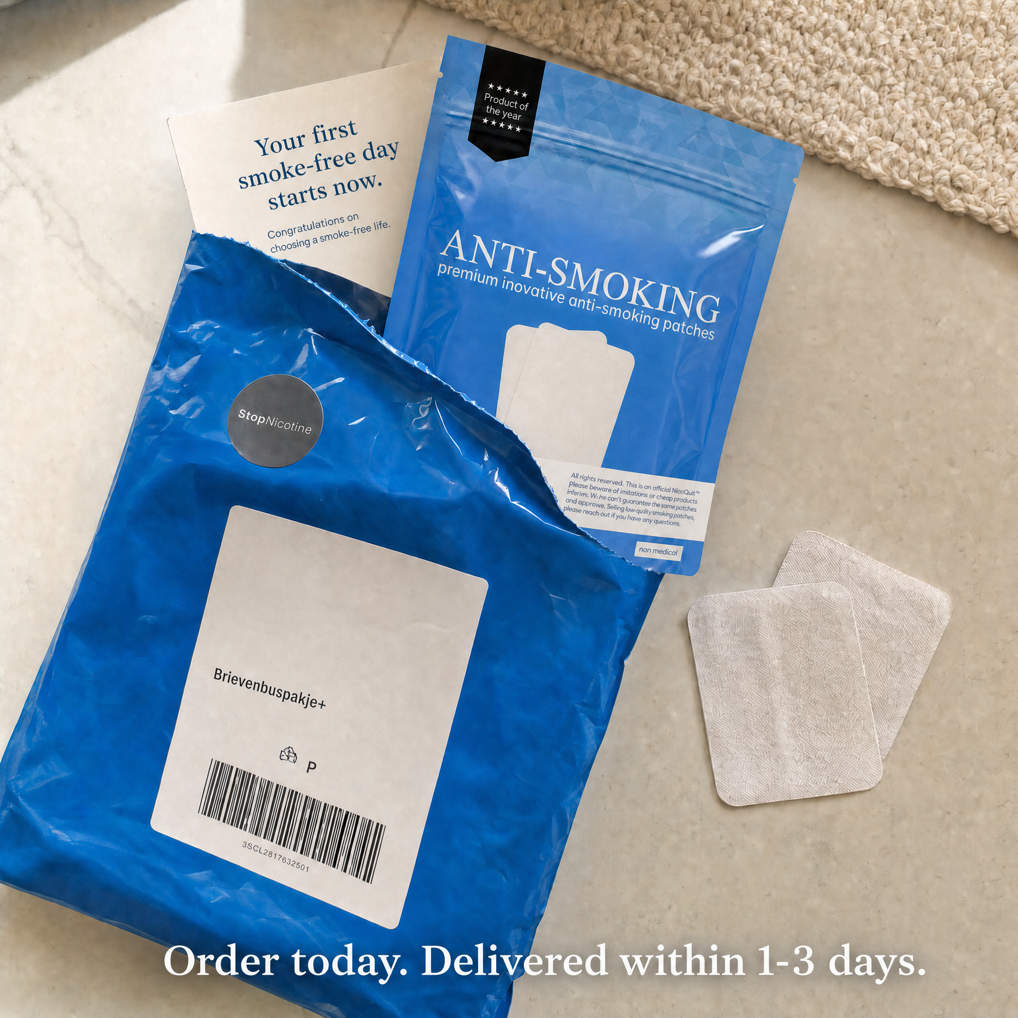 NicoQuit® Patches – Smoking Cessation Without Stress. Without Relapse | Fight Withdrawal Symptoms | 15 Pieces