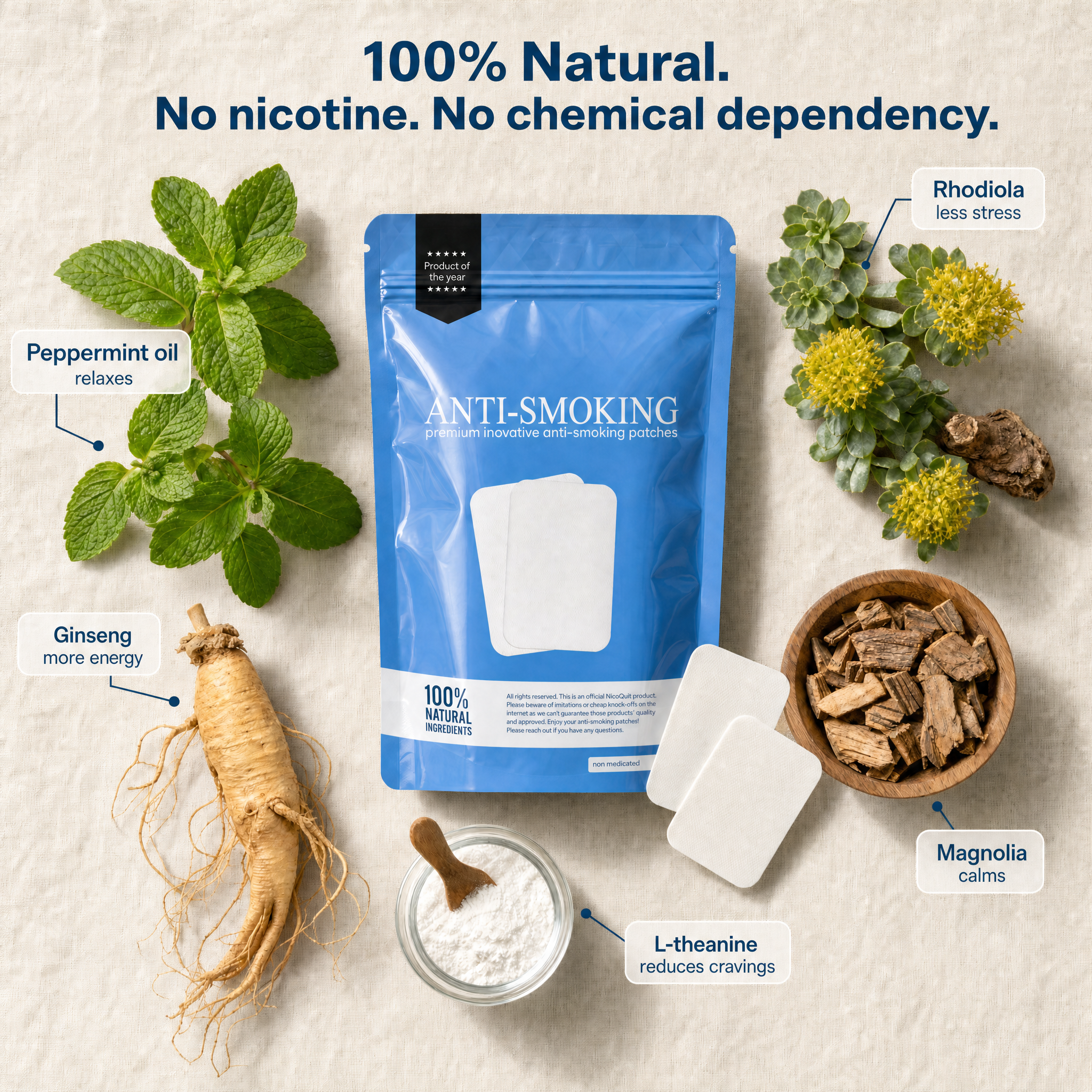 NicoQuit® Patches – Smoking Cessation Without Stress. Without Relapse | Fight Withdrawal Symptoms | 15 Pieces